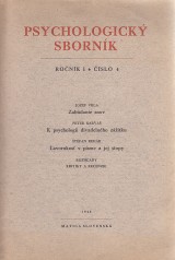 Hirner Alexander red.: Psychologický sborník 1946 č.4. roč.I.