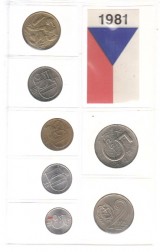 : Sada obehových mincí ČSSR 1981