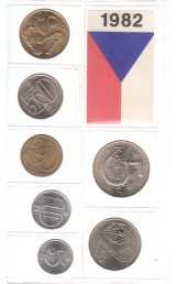 : Sada obehových mincí ČSSR 1982