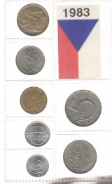 : Sada obehových mincí ČSSR 1983