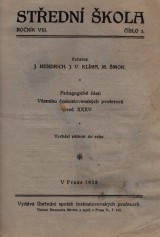 Hendrich Josef a kol. red.: Stedn kola 1928 . 5. ro. VIII.