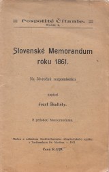 kultty Jozef: Slovensk Memorandum roku 1861.