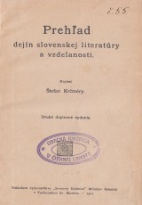Krmry tefan: Prehad dejn slovenskej literatry a vzdelanosti