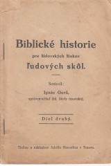 Gerö Ignác: Biblické historie pre židovských žiakov ľudových škôl II.