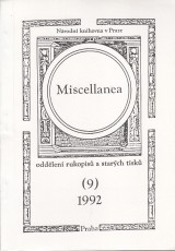 : Miscellanea oddlen rukopis a starch tisk 9 1992